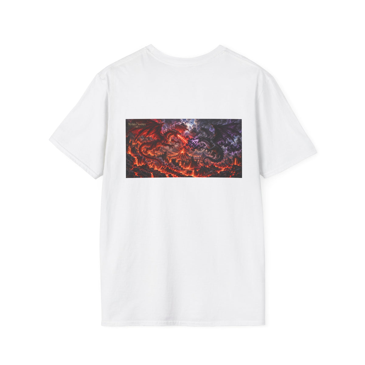 Twin Dragons Clash Unisex Softstyle T-Shirt | Mythikal Sundries™