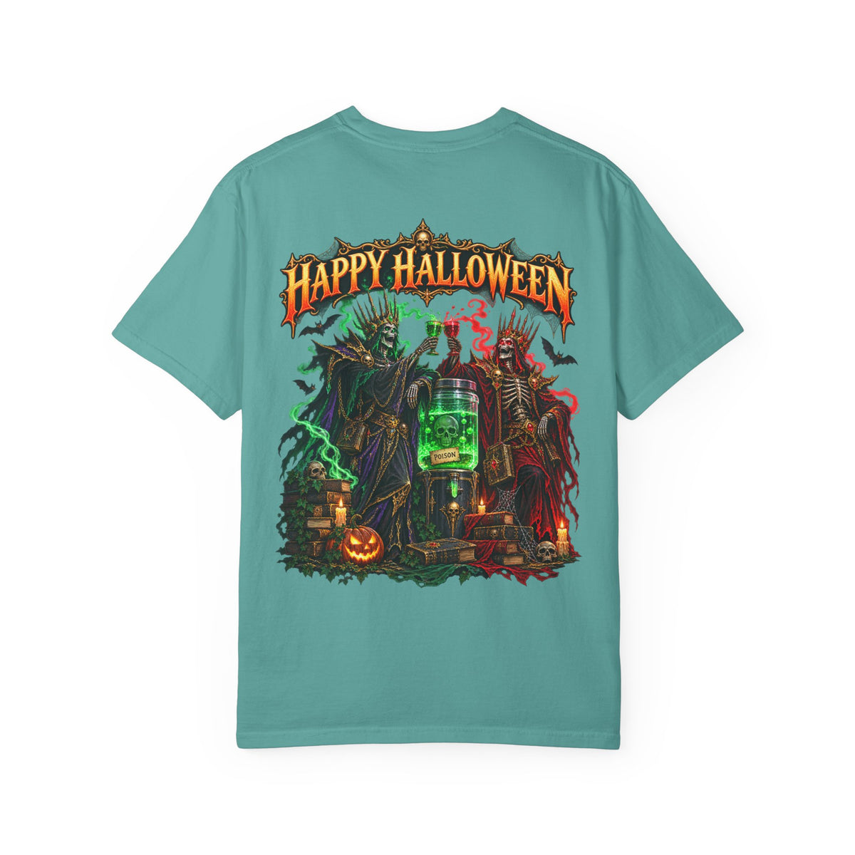 Halloween Haunted Laboratory T-Shirt — "Happy Halloween" Spooky Potion Graphic