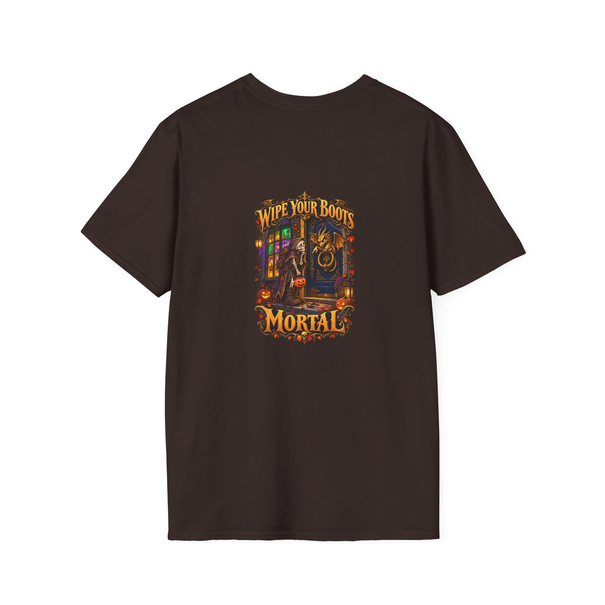 Wipe Your Boots, Mortal! Dragon Door Unisex T-Shirt | Mythikal Sundries™