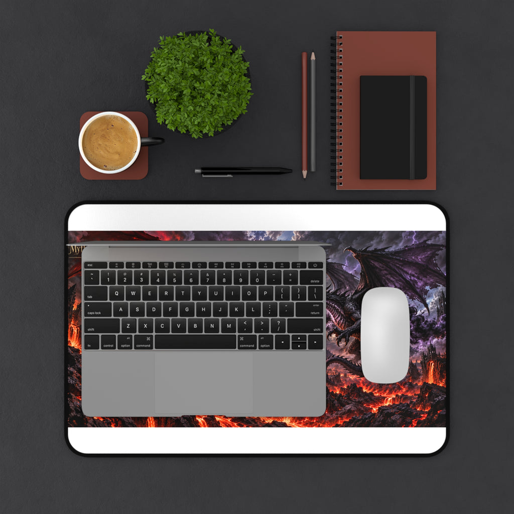 Epic Dragon Battle Desk Mat — Fiery vs Shadow Gaming Mouse Pad