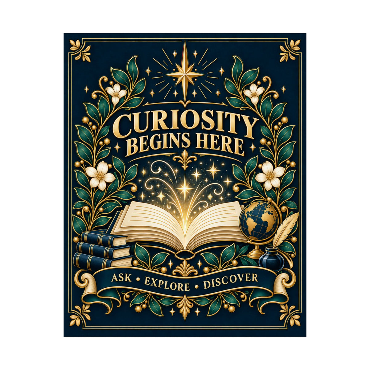 Curiosity Begins Here Classroom Inspiration Poster