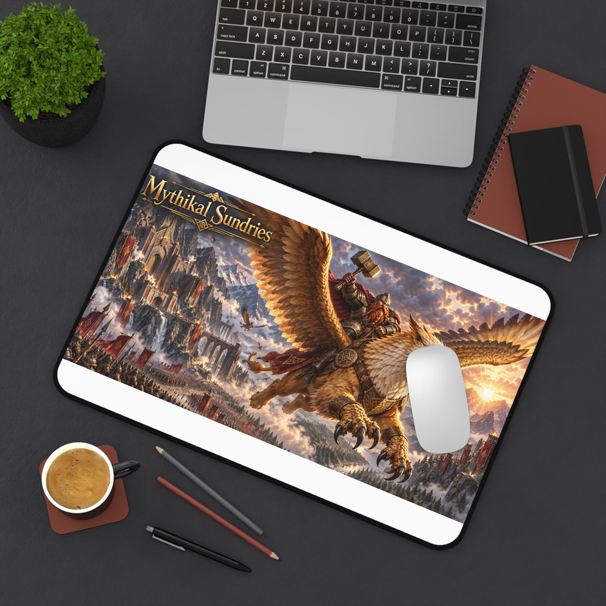 Gryphon Battle Desk Mat — Mythical Sundries Gaming Mouse Pad