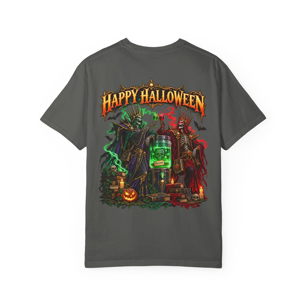 Halloween Haunted Laboratory T-Shirt — "Happy Halloween" Spooky Potion Graphic