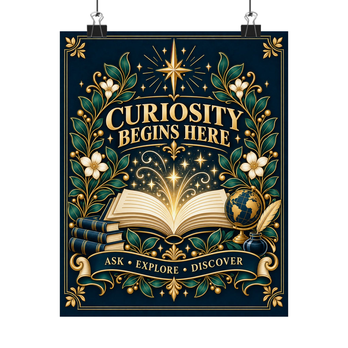 Curiosity Begins Here Classroom Inspiration Poster