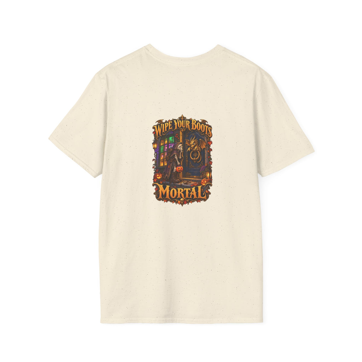 Wipe Your Boots, Mortal! Dragon Door Unisex T-Shirt | Mythikal Sundries™