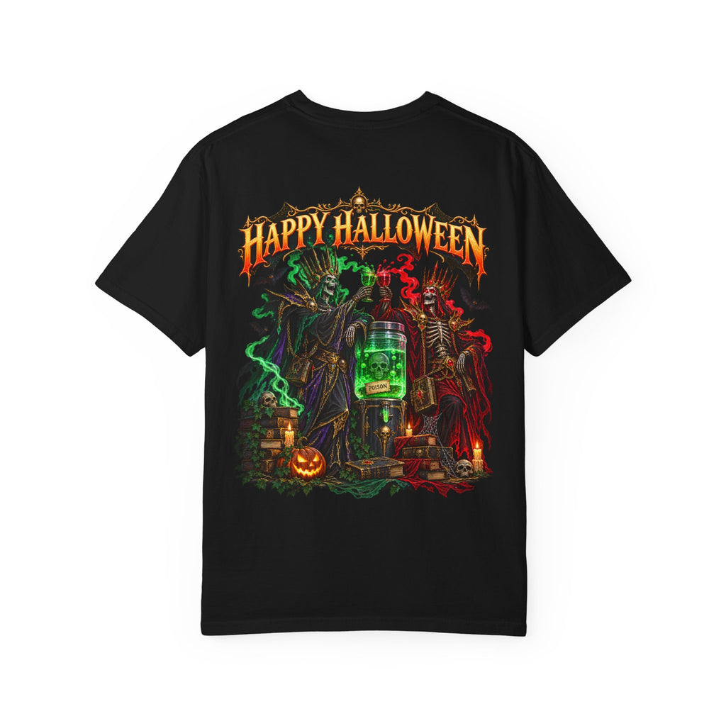 Halloween Haunted Laboratory T-Shirt — "Happy Halloween" Spooky Potion Graphic
