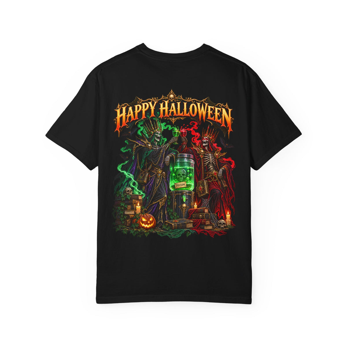 Halloween Haunted Laboratory T-Shirt — "Happy Halloween" Spooky Potion Graphic
