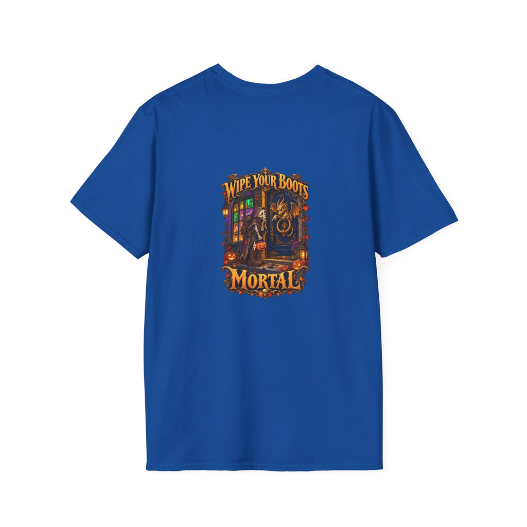 Wipe Your Boots, Mortal! Dragon Door Unisex T-Shirt | Mythikal Sundries™