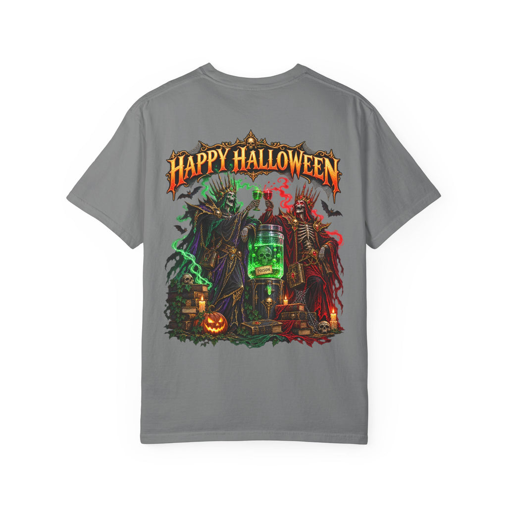 Halloween Haunted Laboratory T-Shirt — "Happy Halloween" Spooky Potion Graphic