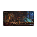 Mystic Study Desk Mat — Wizardry Library Mousepad with Moonlit Spellbook Design