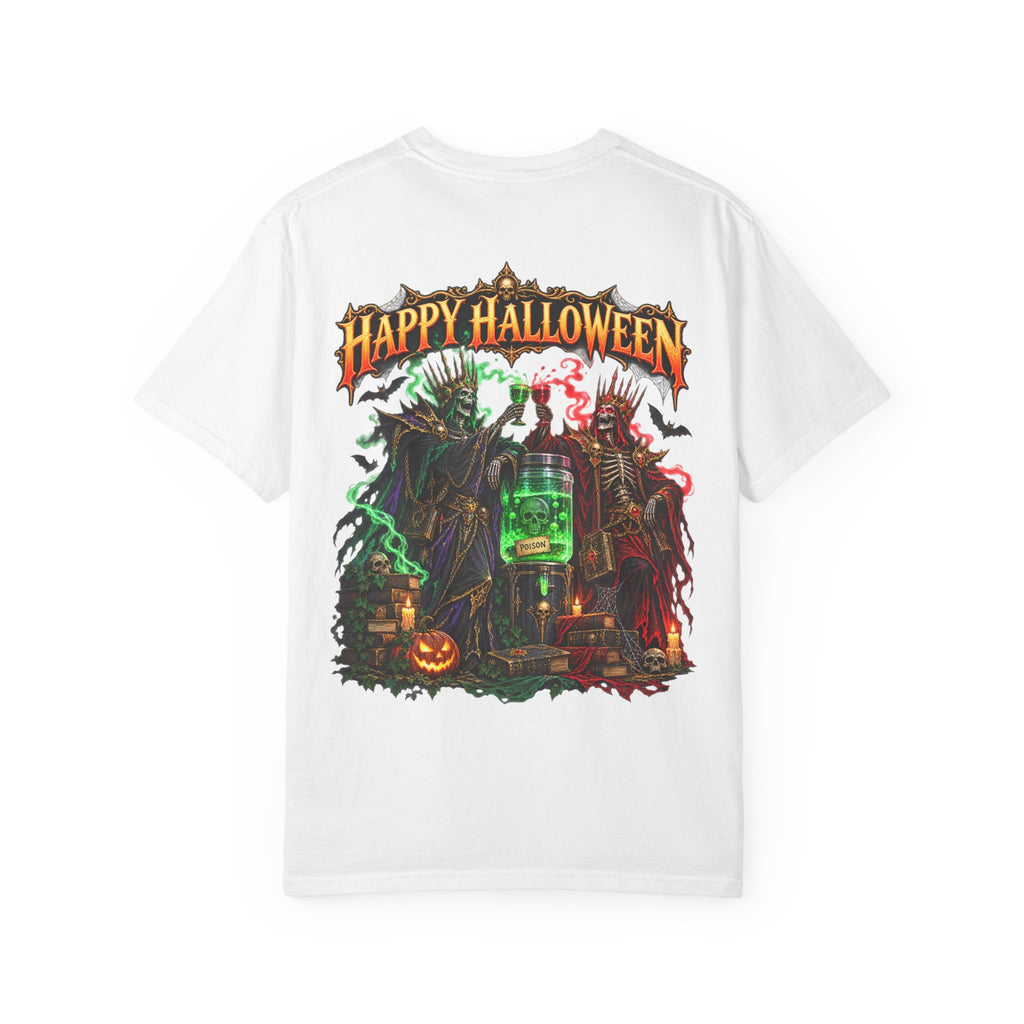 Halloween Haunted Laboratory T-Shirt — "Happy Halloween" Spooky Potion Graphic