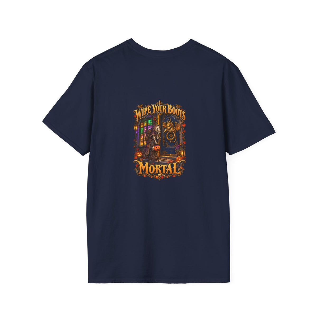 Wipe Your Boots, Mortal! Dragon Door Unisex T-Shirt | Mythikal Sundries™
