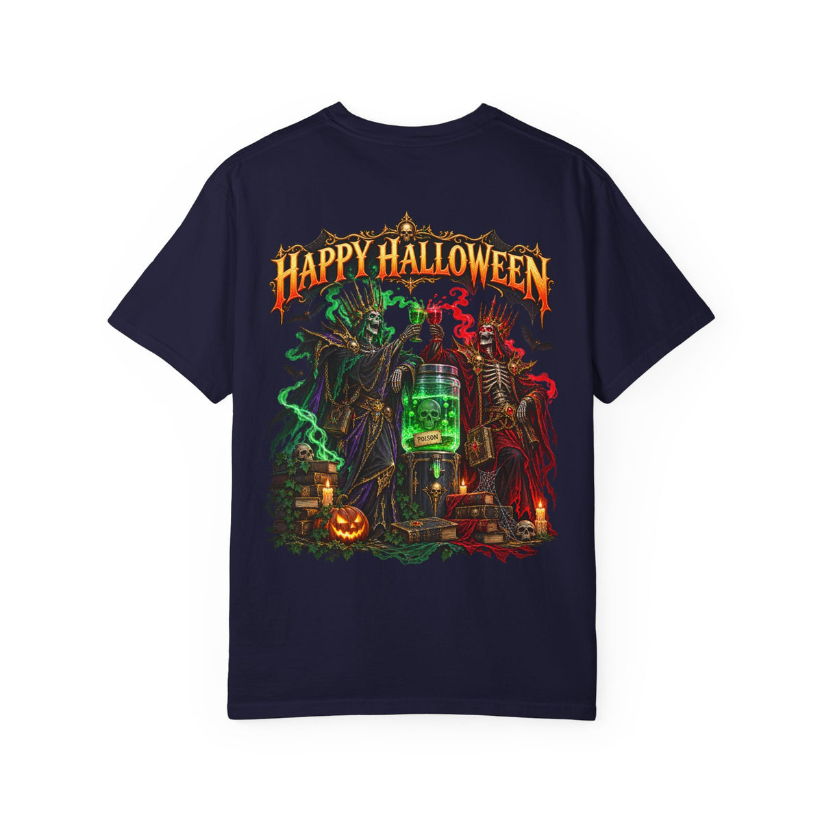 Halloween Haunted Laboratory T-Shirt — "Happy Halloween" Spooky Potion Graphic