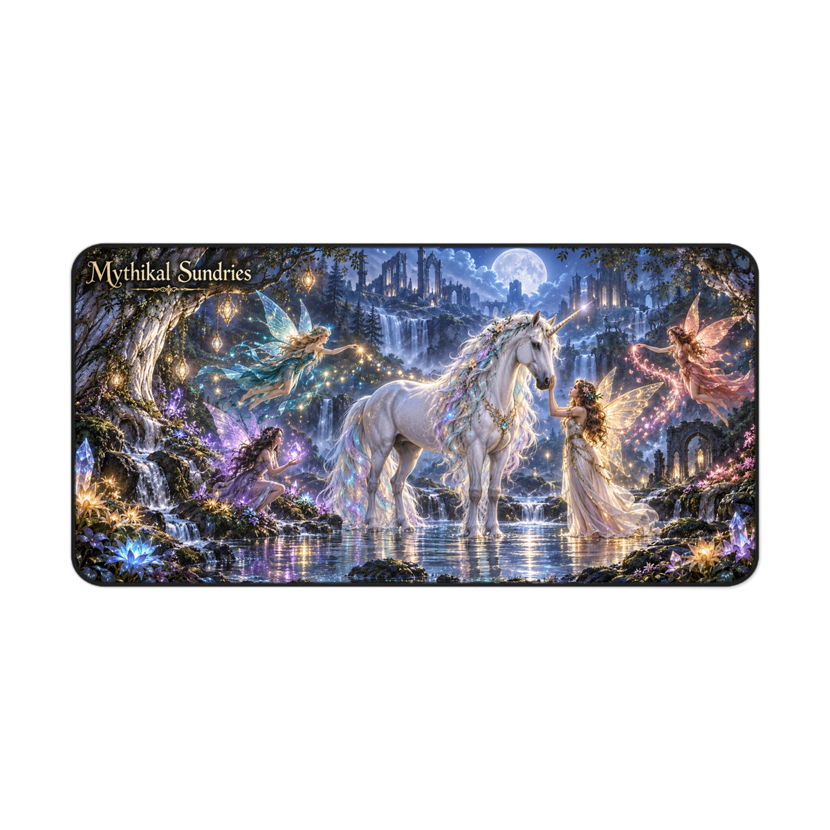 Unicorn & Fairies Enchanted Realm Extended Desk Mat